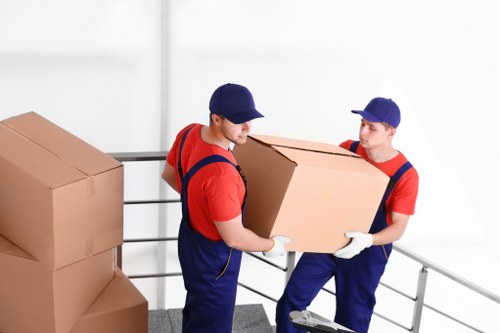 Storage facility safety overview with staff following health and safety procedures