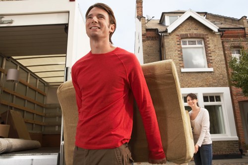 Students moving boxes into storage in Hamptonwick