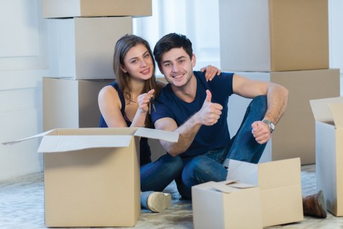 Preparing boxes for a Hamptonwick man and van move