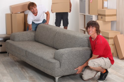 Packed boxes and organized storage unit for Hamptonwick removals